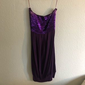 Strapless sequin dress